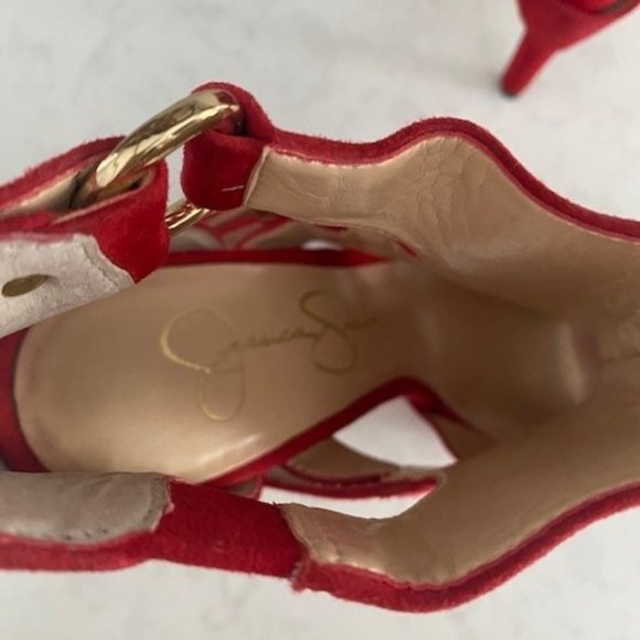 Jessica Simpson Red Suede Heels - Picture 6 of 9